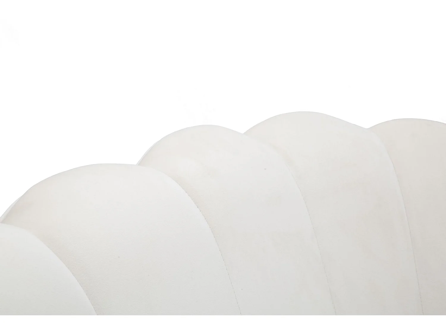 Bloemvormige bank in beige stof, 130x74x84 cm