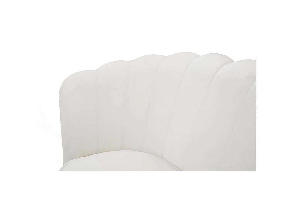 Bloemvormige bank in beige stof, 130x74x84 cm