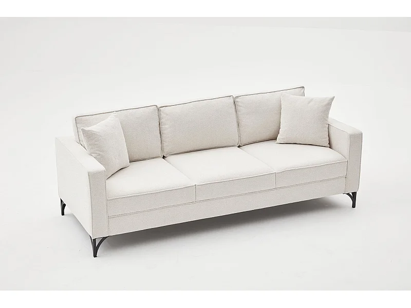 Sofá Altadena 383, De color marrón claro, 222x91x83cm, Tapiz, Patas: Metal