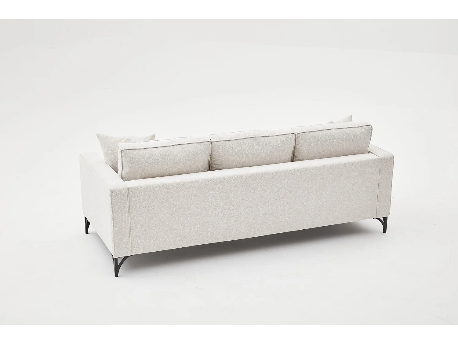 Sofá Altadena 383, De color marrón claro, 222x91x83cm, Tapiz, Patas: Metal