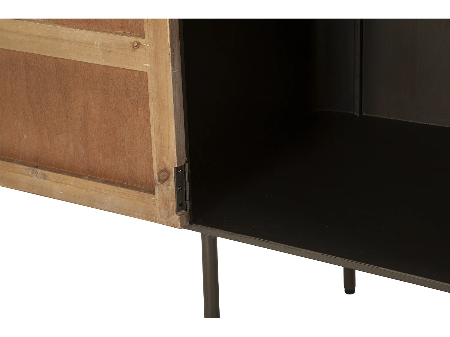 Meuble en métal et bois marron 145x47x76 cm