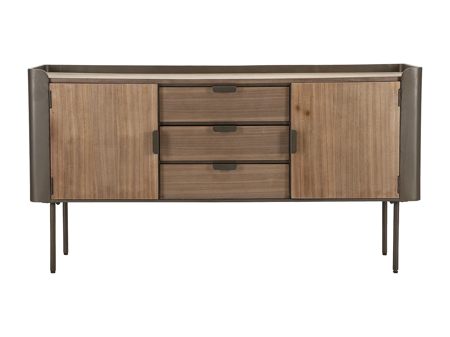 Mobile in metallo e legno marrone cm 145x47x76