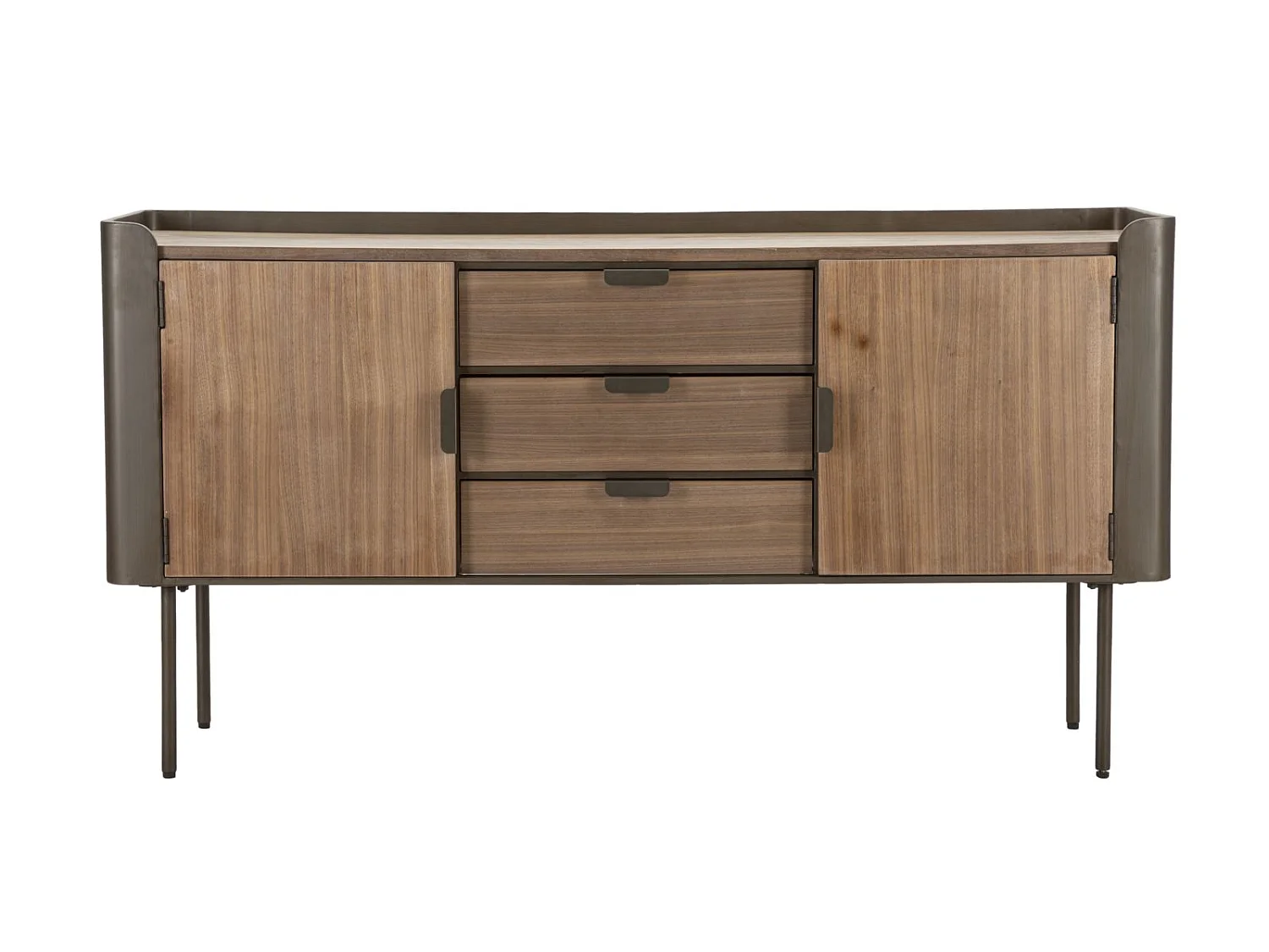 Kommode aus Metall und Holz braun 145x47x76 cm