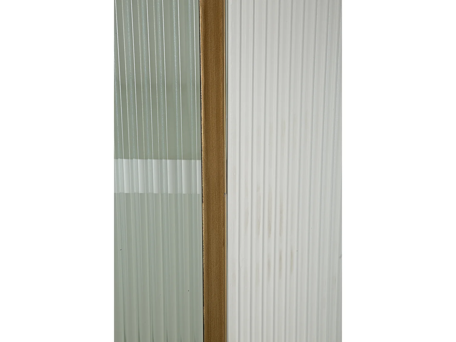 Vitrine en bois blanc et marron 85x40x160 cm