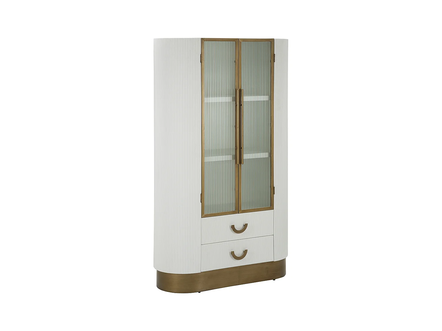 Vetrinetta in legno bianca e marrone cm 85x40x160