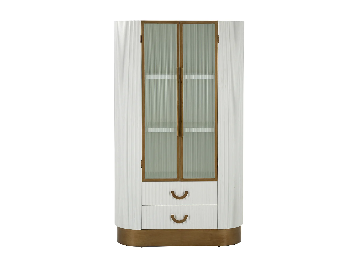 Vitrine en bois blanc et marron 85x40x160 cm
