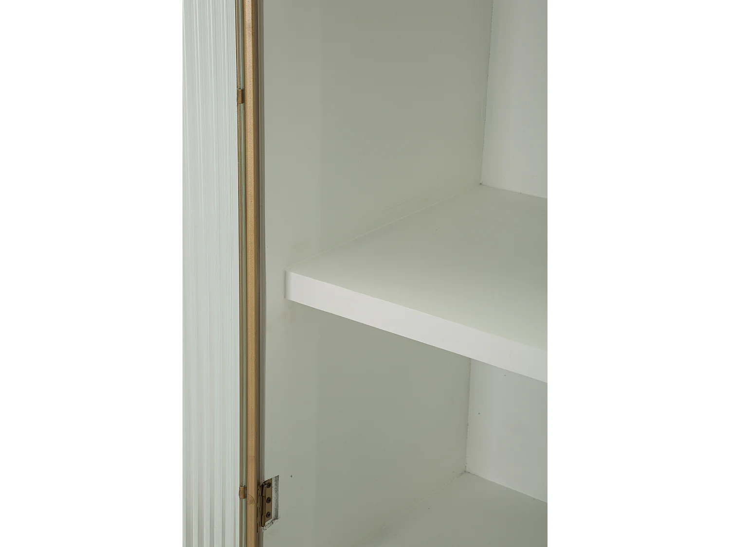 Vitrine en bois blanc et marron 85x40x160 cm