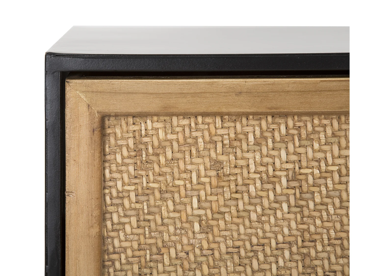 Comò con 6 cassetti in legno e metallo marrone e nero cm 120x40x80