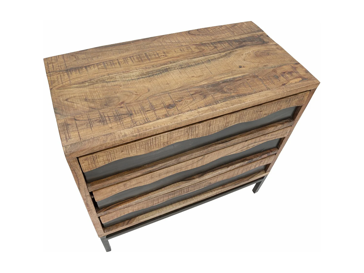 Comò in legno marrone con 3 cassetti cm 88x45x80