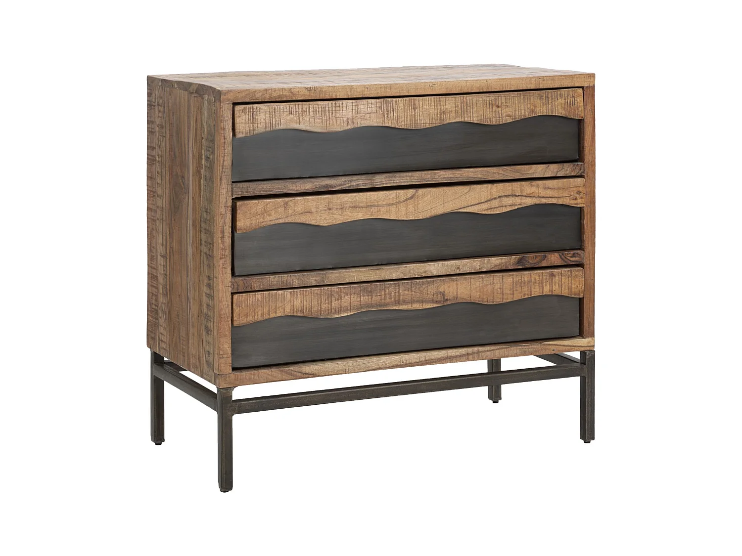 Commode en bois marron avec 3 tiroirs 88x45x80 cm