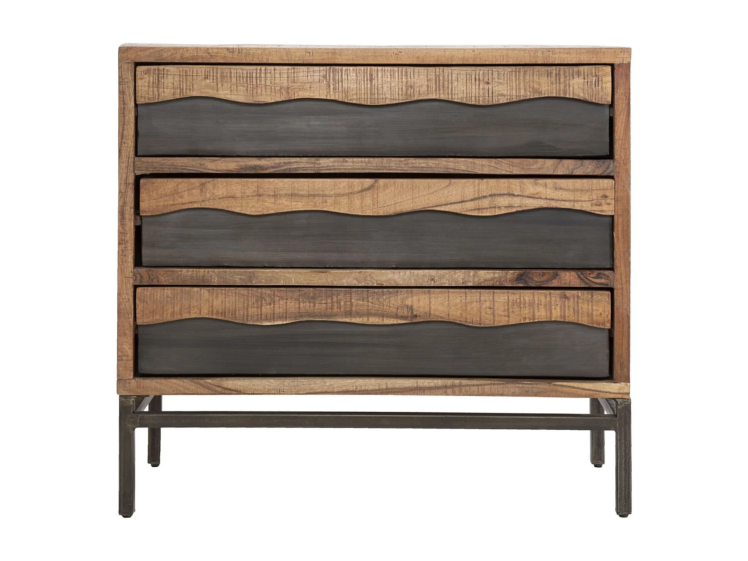 Commode 3 Tiroirs en Bois "Yellowstone" 88cm Marron