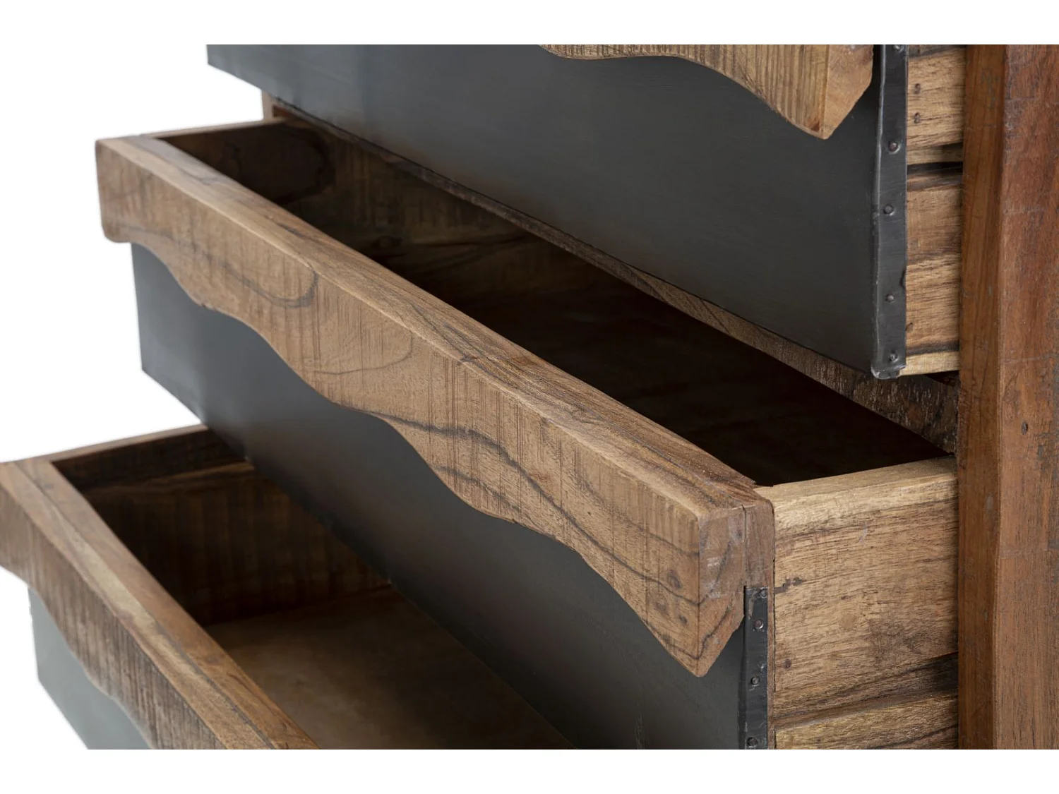 Commode 3 Tiroirs en Bois "Yellowstone" 88cm Marron