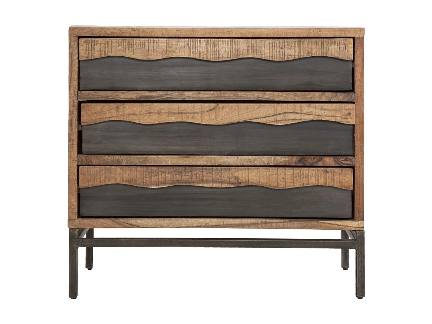 Commode 3 Tiroirs en Bois "Yellowstone" 88cm Marron