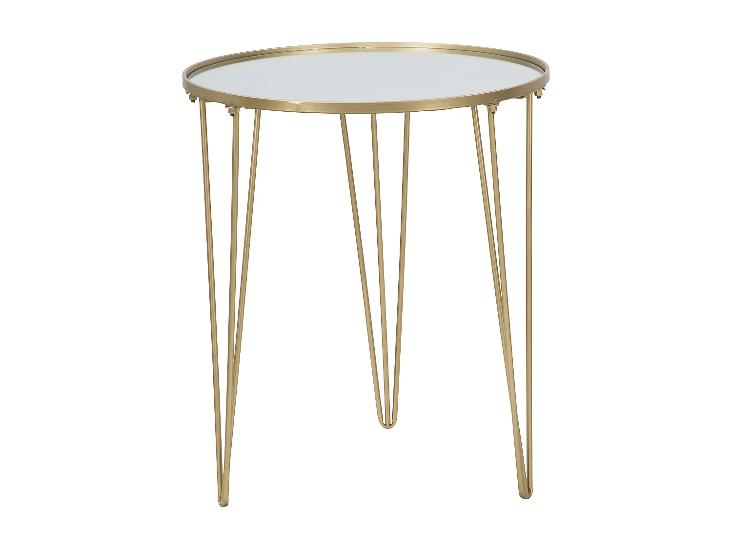 Tavolo da caffè rotondo in metallo dorato Ø cm 50x58,5