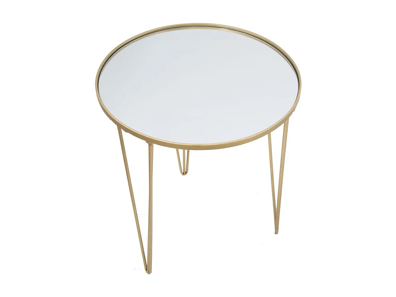 Tavolo da caffè rotondo in metallo dorato Ø cm 50x58,5