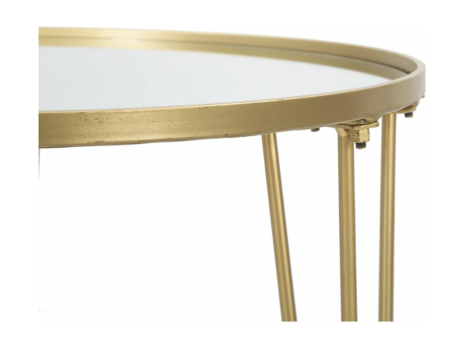 Tavolo da caffè rotondo in metallo dorato Ø cm 50x58,5