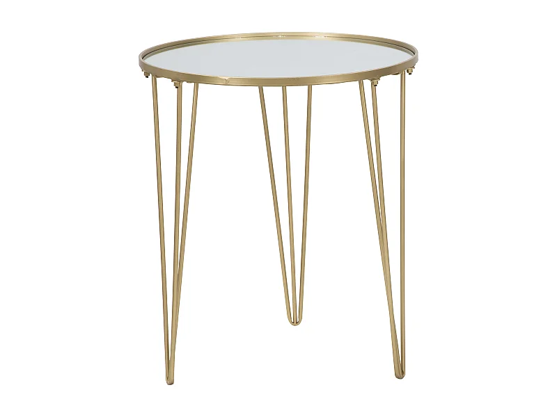 Tavolo da caffè rotondo in metallo dorato Ø cm 50x58,5