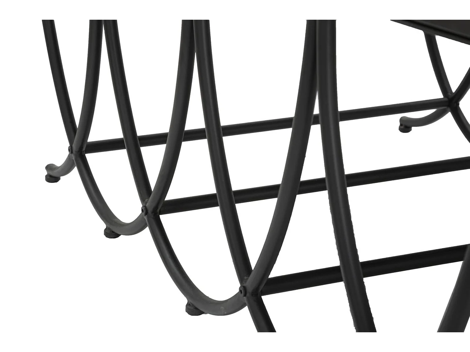 Table basse en métal noir et plateau en verre noir 100x60x40 cm