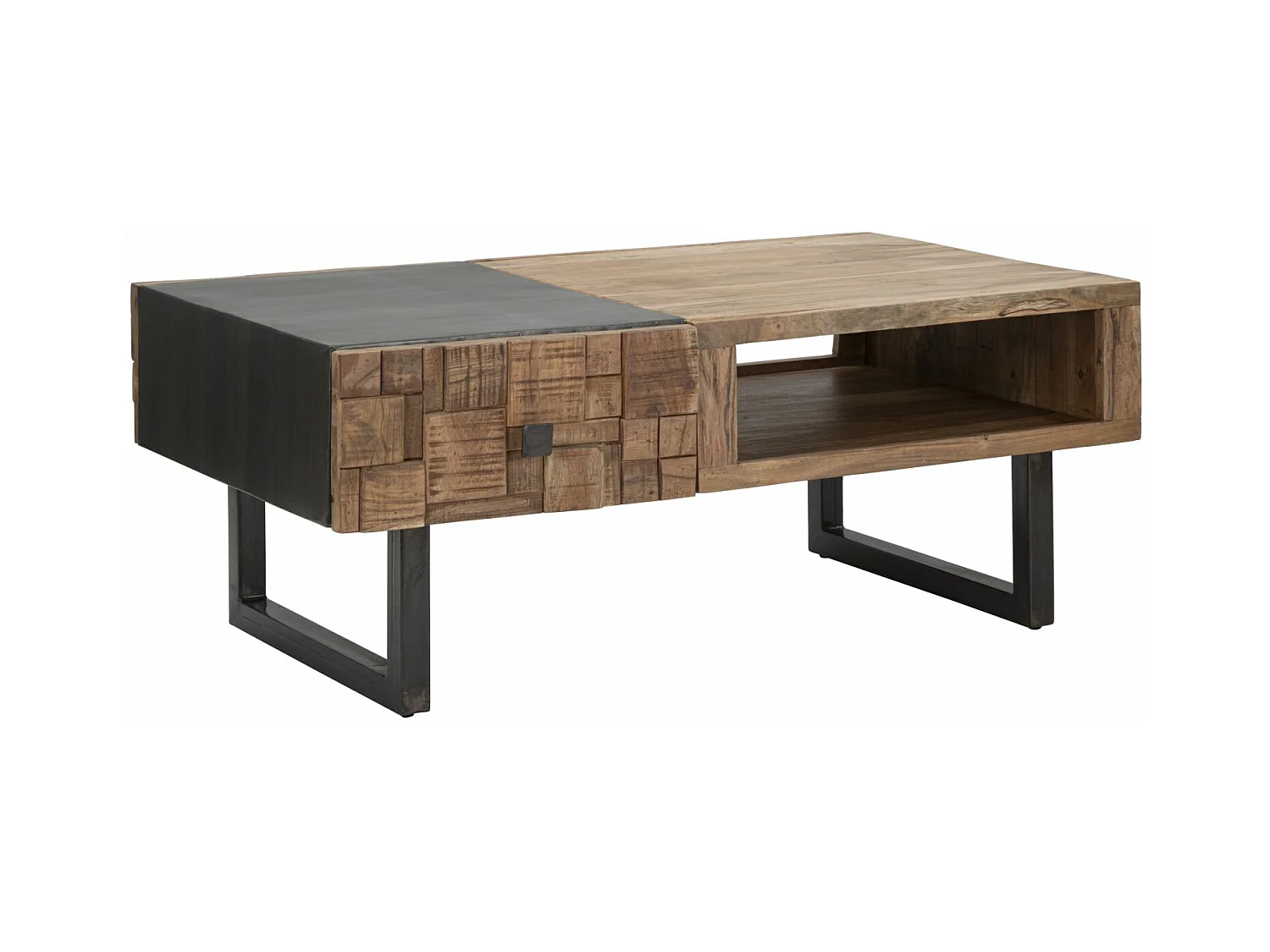 Table basse en bois marron avec tiroirs 110x60x43 cm