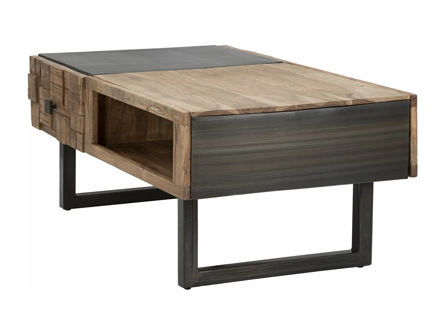 Table basse en bois marron avec tiroirs 110x60x43 cm