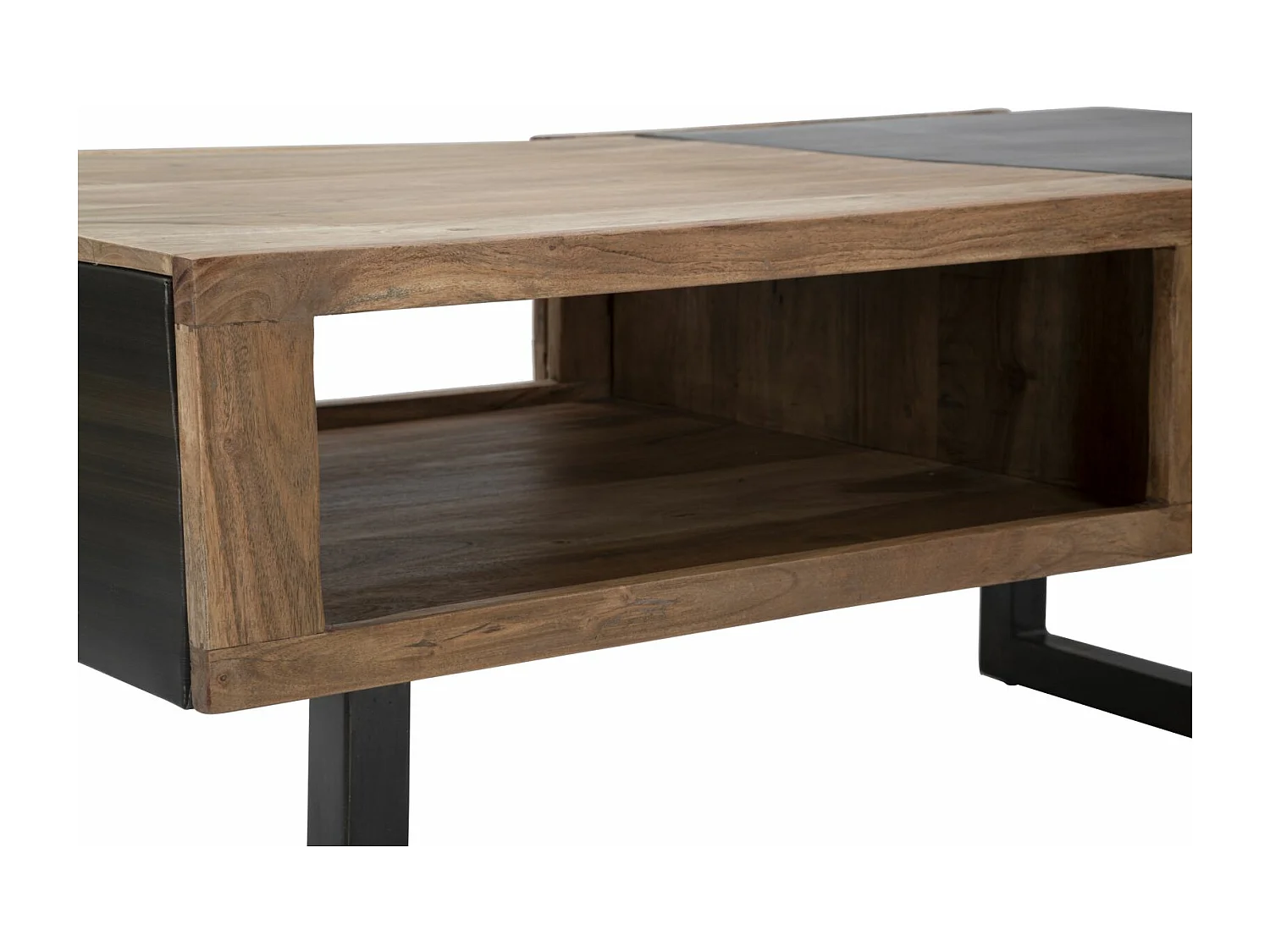 Table basse en bois marron avec tiroirs 110x60x43 cm