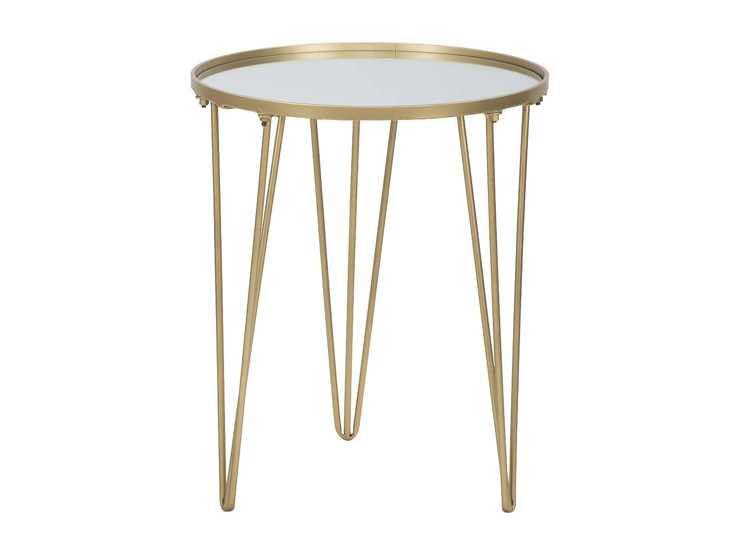 Tavolo da caffè rotondo in metallo dorato Ø cm 40X49