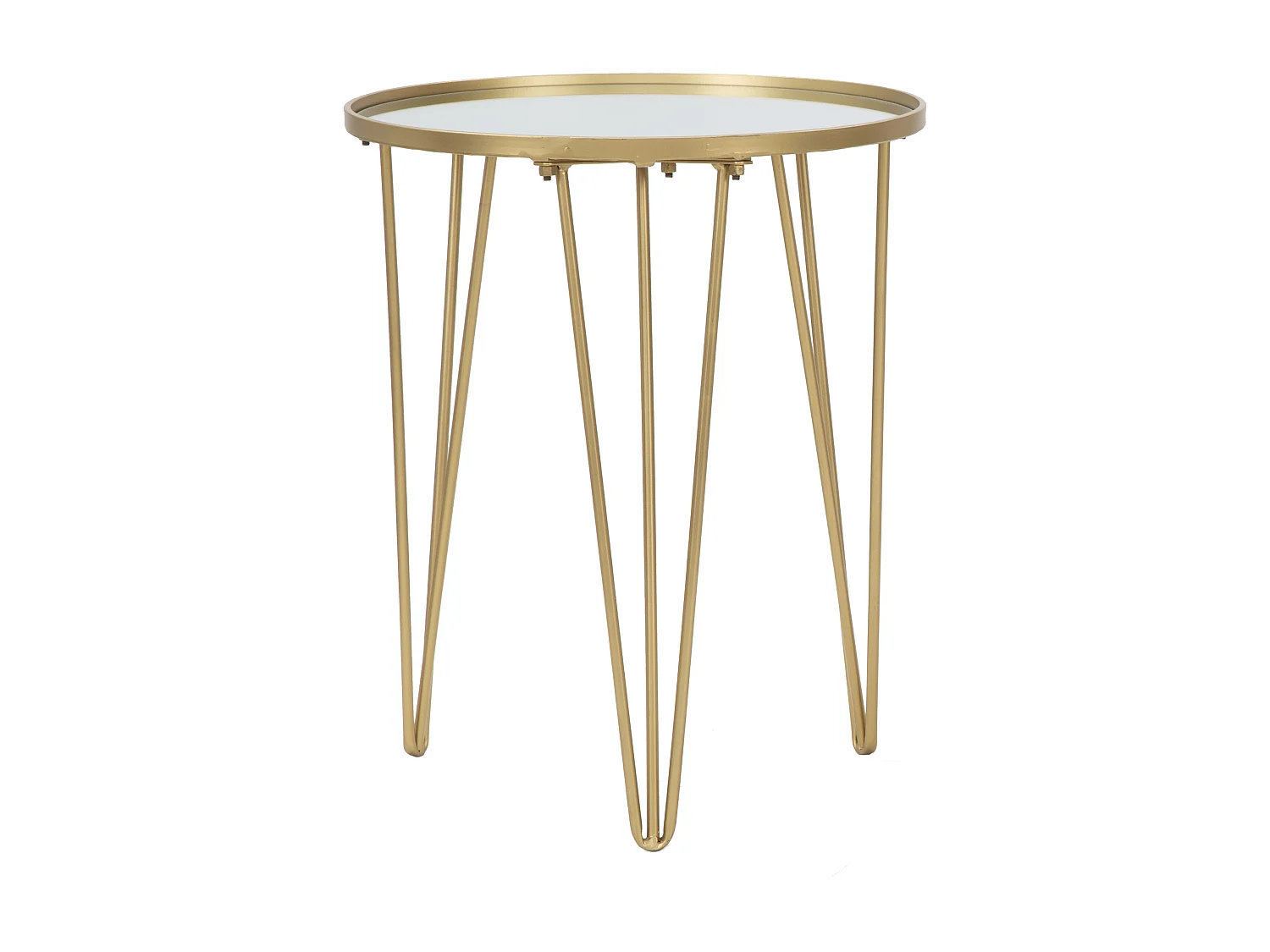 Tavolo da caffè rotondo in metallo dorato Ø cm 40X49