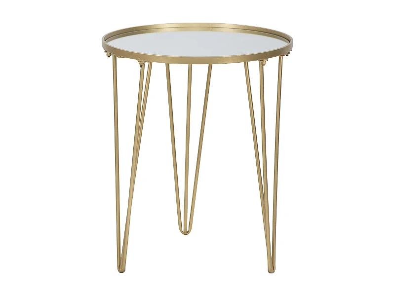 Tavolo da caffè rotondo in metallo dorato Ø cm 40X49