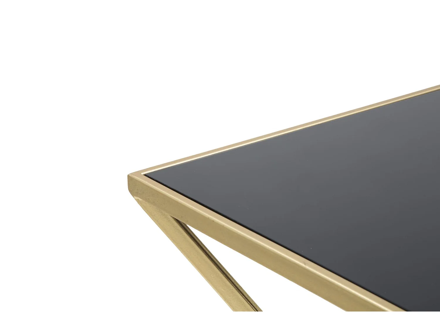 Tavolo da caffé piramidi in metallo dorato cm 57x46x68