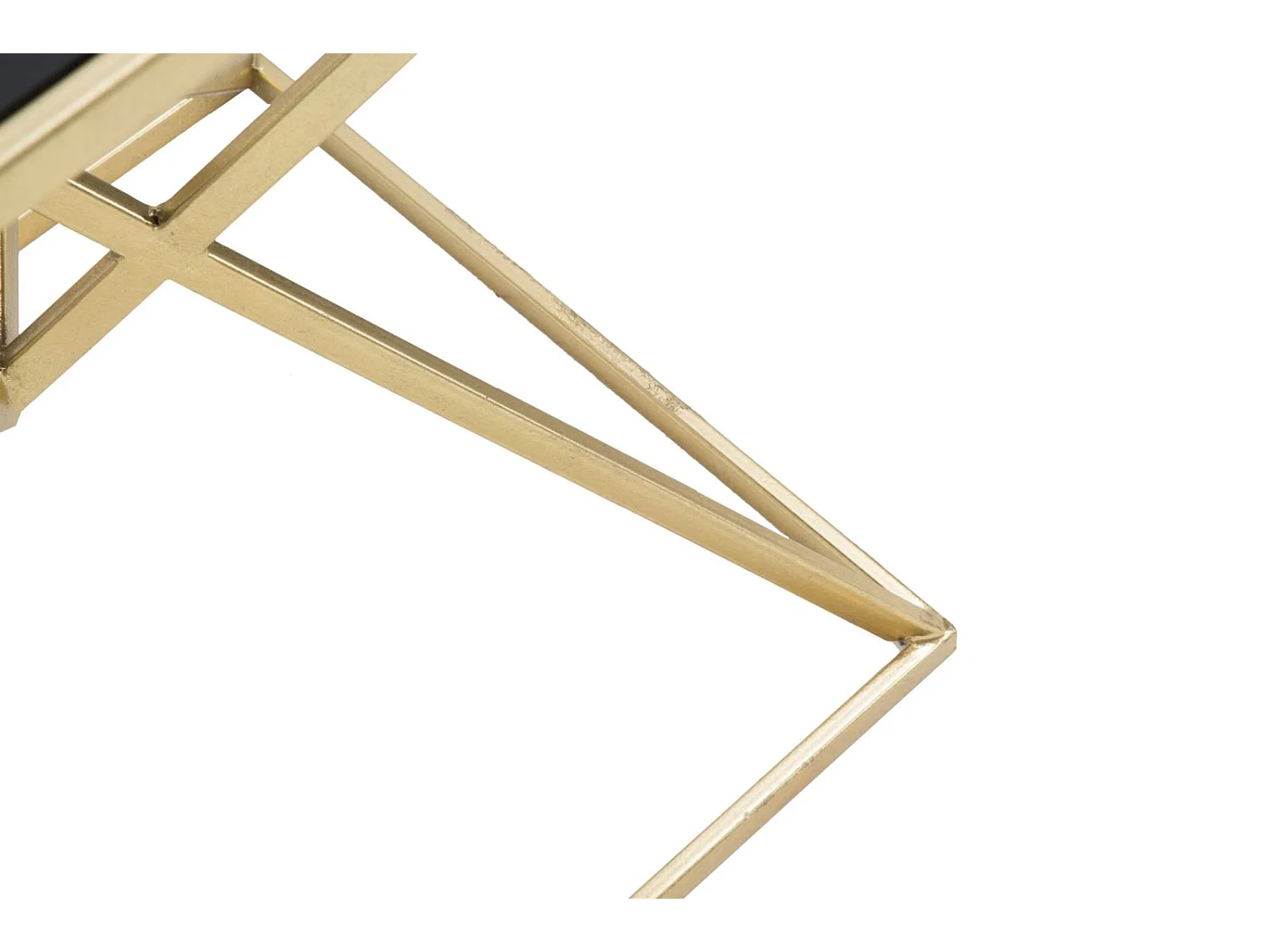 Tavolo da caffé piramidi in metallo dorato cm 57x46x68