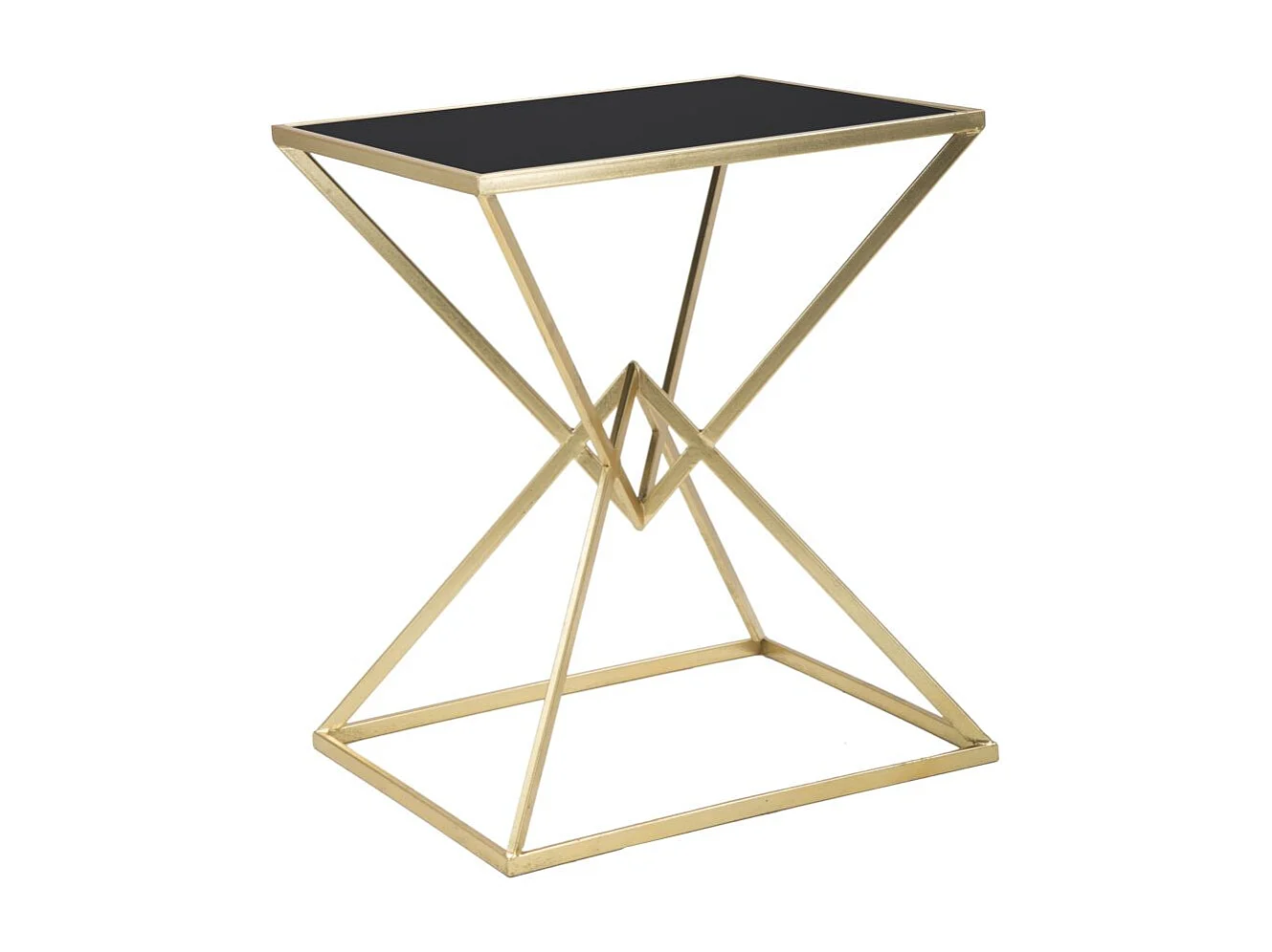Table basse pyramide en métal doré cm 57x46x68