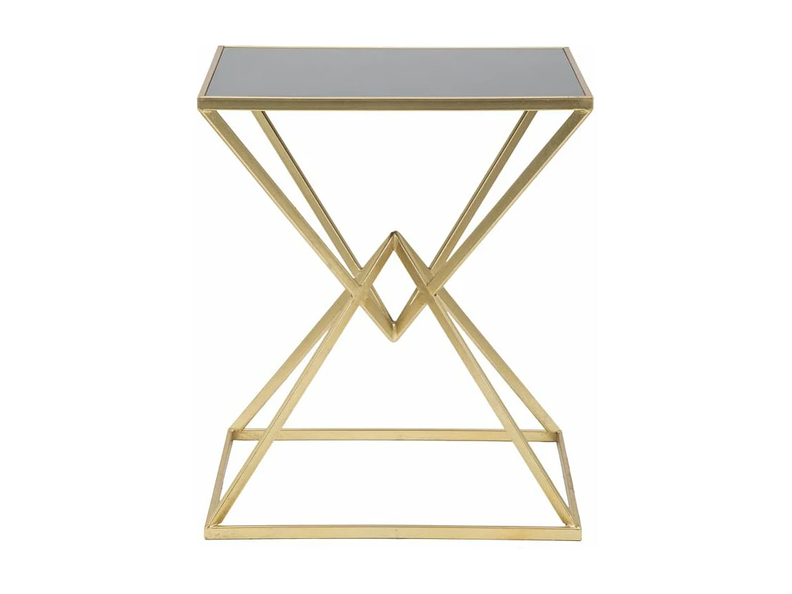 Table basse pyramide en métal doré cm 57x46x68