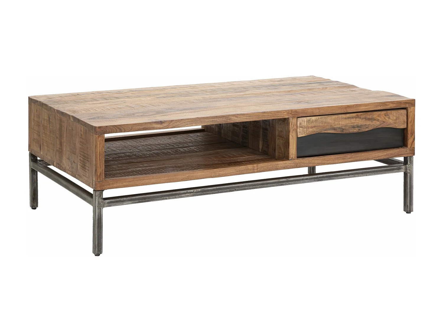Table basse en bois marron avec tiroir 118x70x40 cm