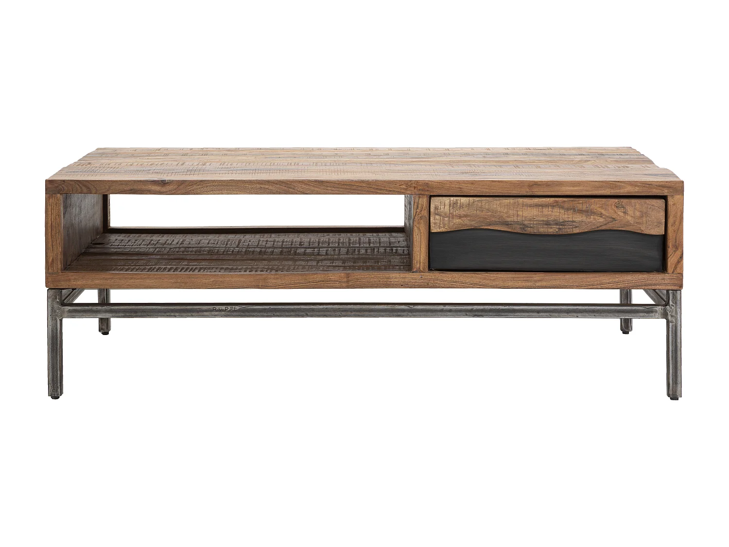 Table basse en bois marron avec tiroir 118x70x40 cm