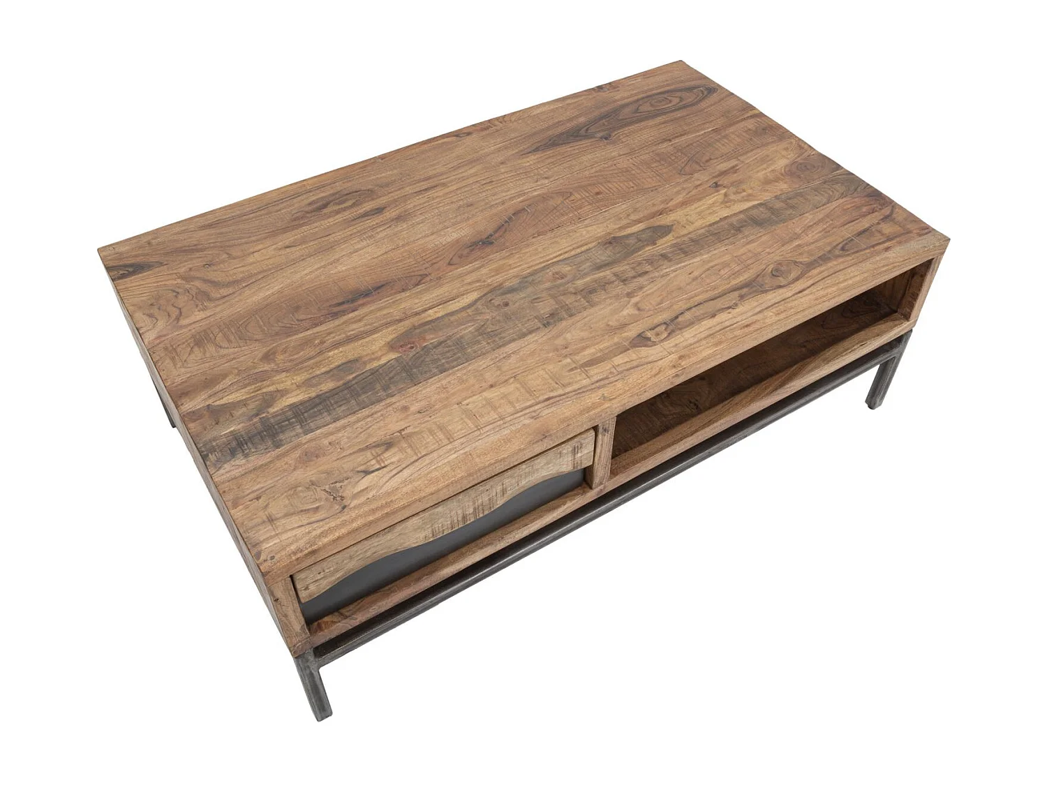 Table basse en bois marron avec tiroir 118x70x40 cm