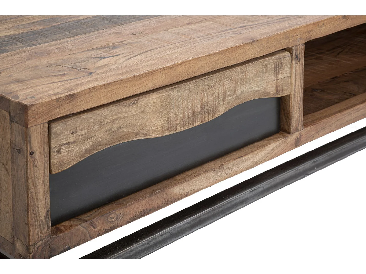 Table basse en bois marron avec tiroir 118x70x40 cm