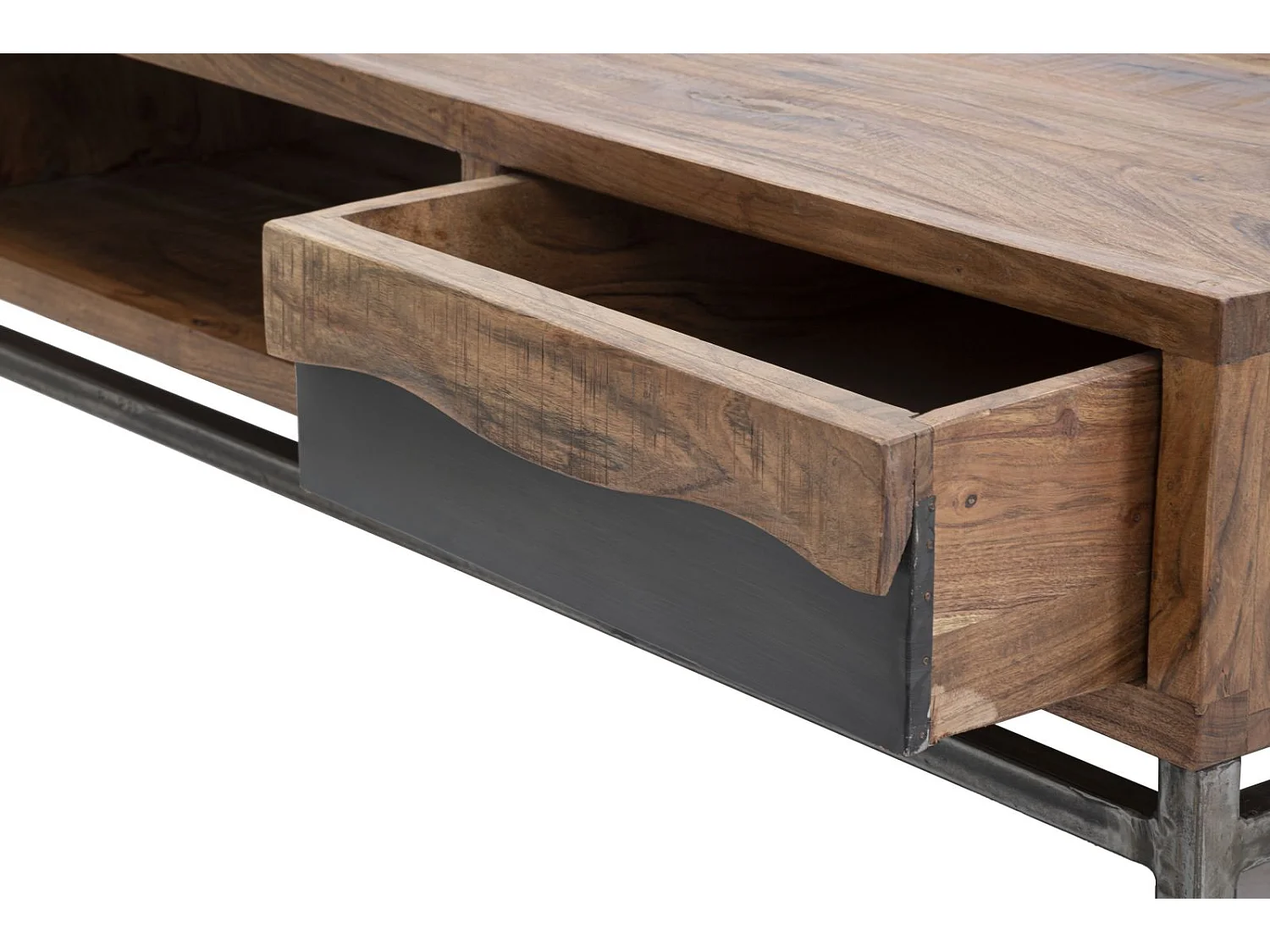 Table basse en bois marron avec tiroir 118x70x40 cm