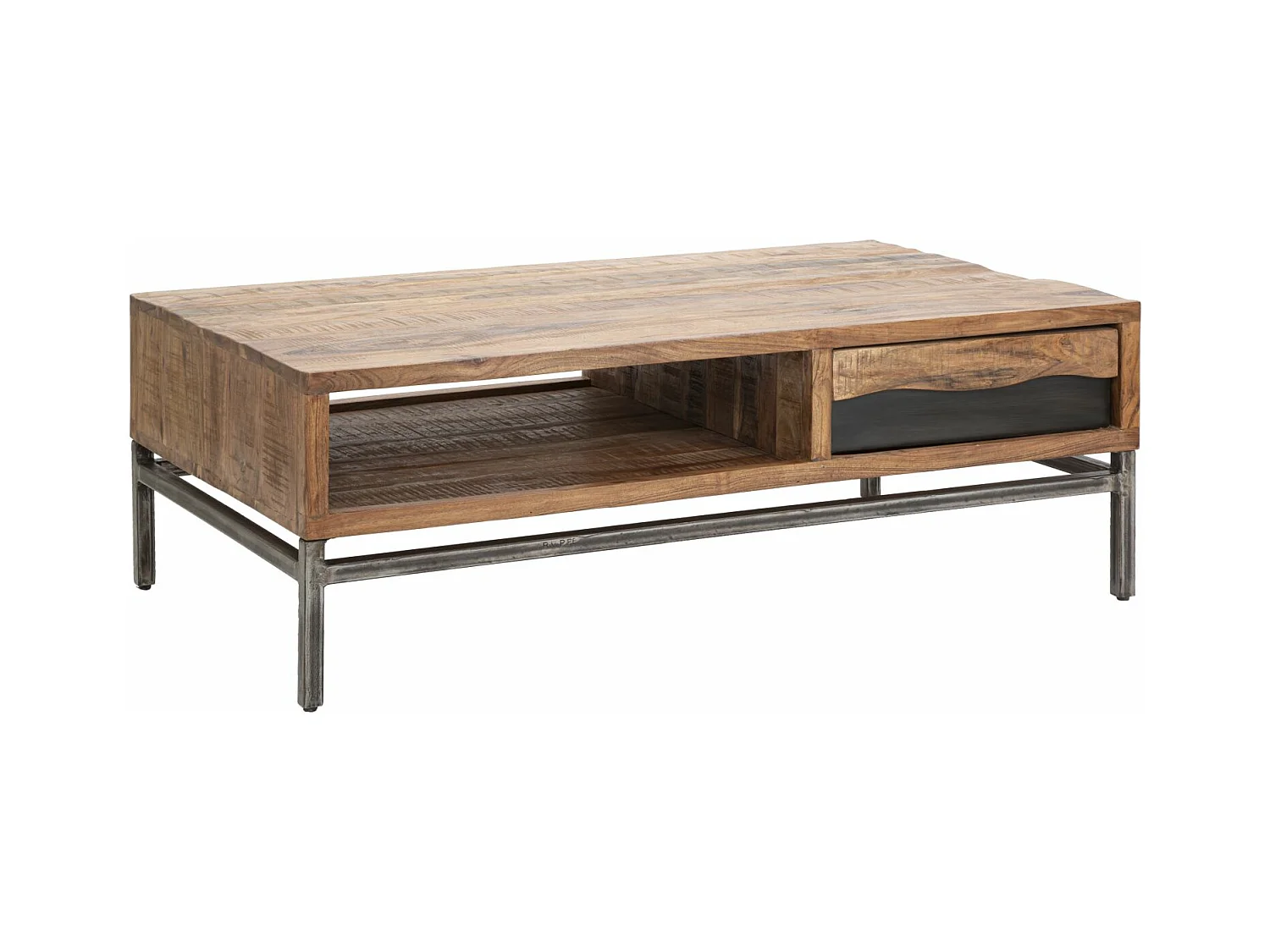 Table basse en bois marron avec tiroir 118x70x40 cm