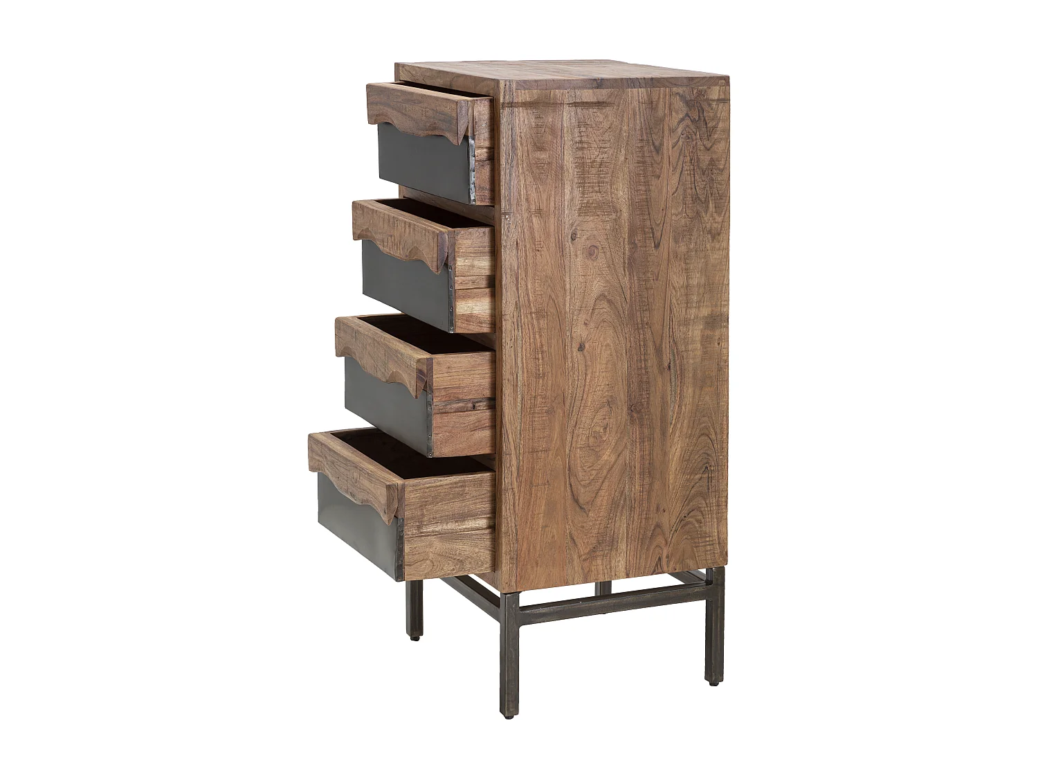 Commode 4 Tiroirs en Bois " Yellowstone" 100cm Marron