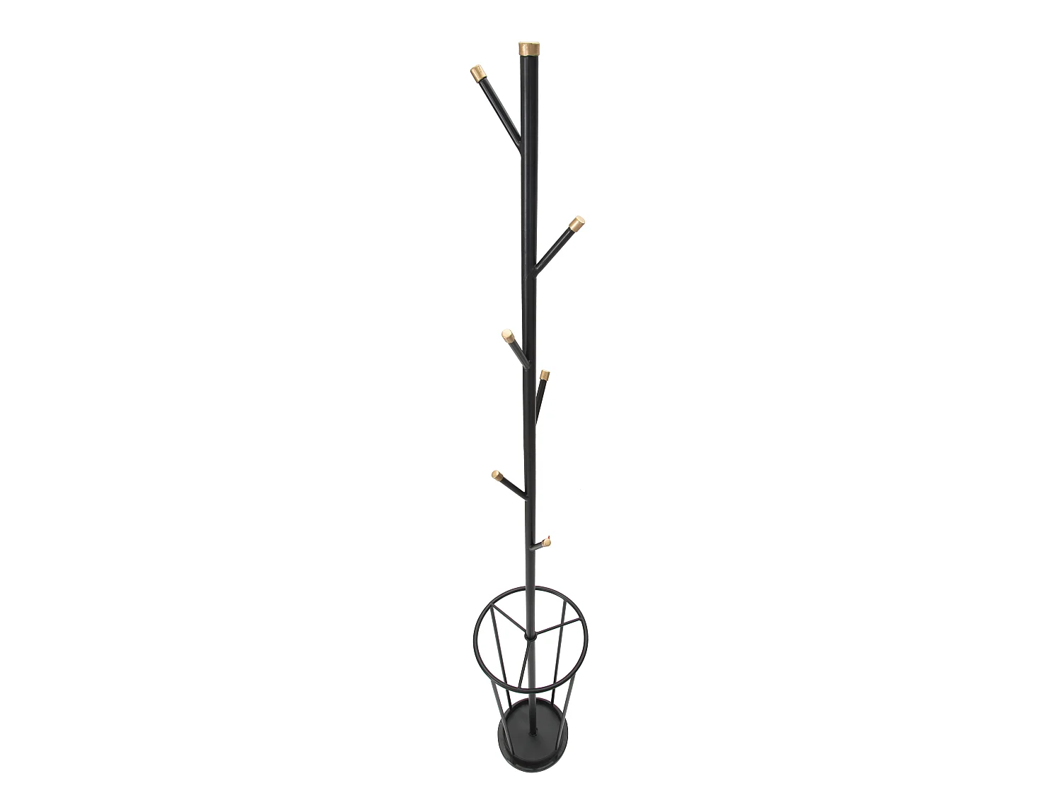 Appendiabiti con portaombrelli in metallo nero Ø cm 26x176