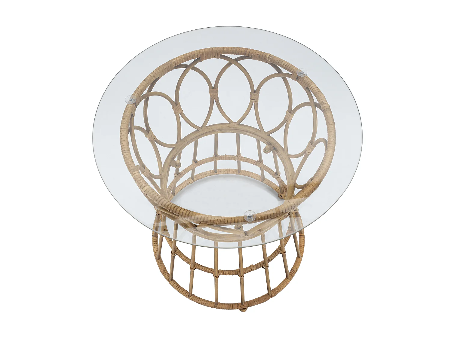 Tavolo da caffè in metallo e vetro marrone Ø cm 50x50