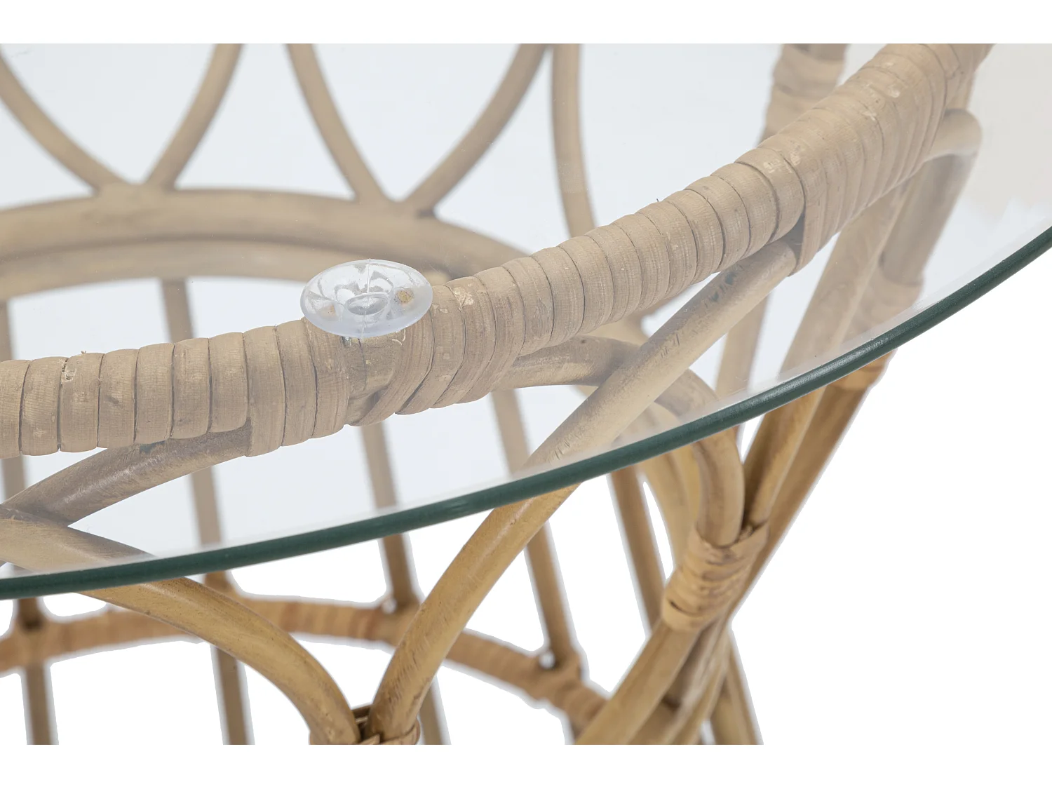 Tavolo da caffè in metallo e vetro marrone Ø cm 50x50
