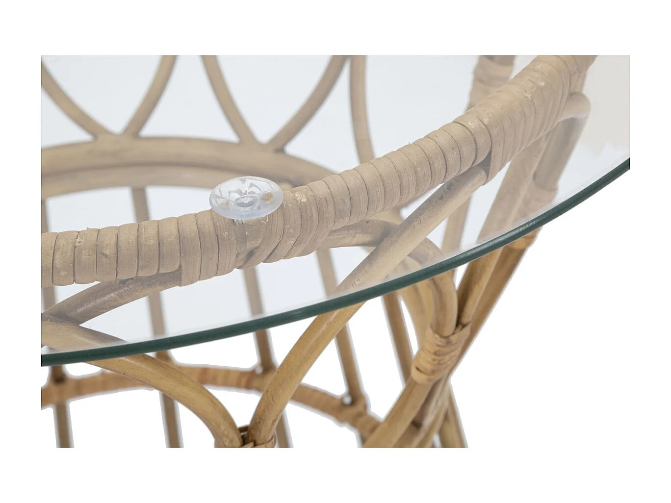 Table d'Appoint en Verre "Panama" 50cm Naturel