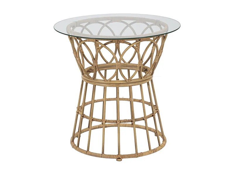 Table d'Appoint en Verre "Panama" 50cm Naturel