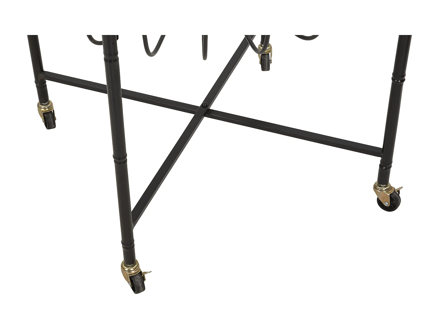 Table Basse à Roulettes "Cebu" 70cm Noir & Naturel