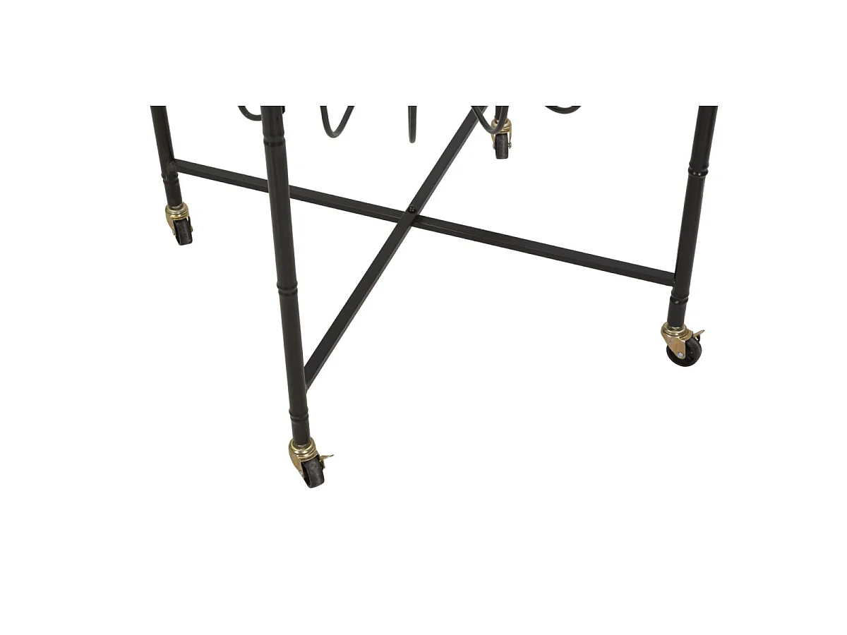 Table Basse à Roulettes "Cebu" 70cm Noir & Naturel
