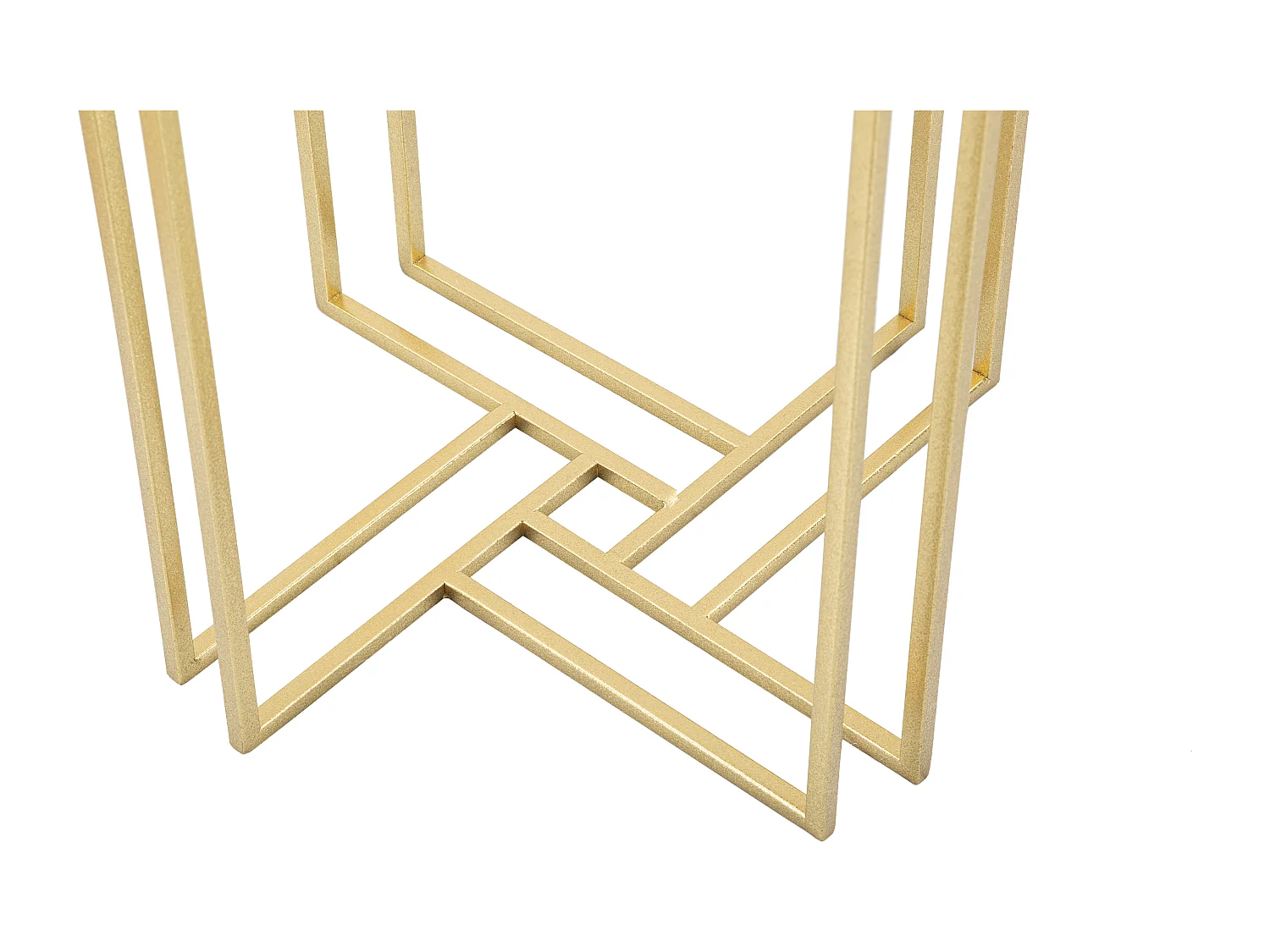 Tavolinetto in metallo e vetro dorato Ø cm 40x80