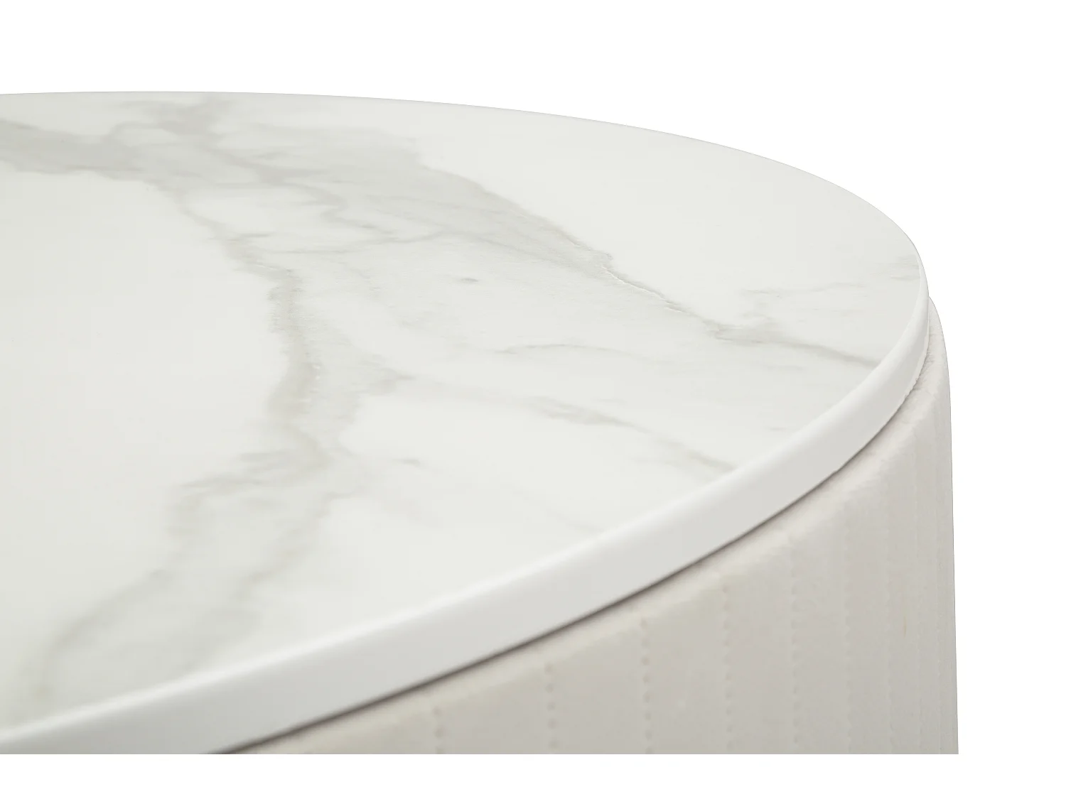 Table Basse Effet Marbre "Montpellier" 75cm Crème & Or