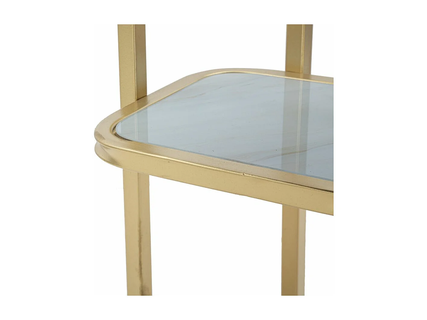 Tavolinetto in metallo dorato con ripiano cm 46x30x60