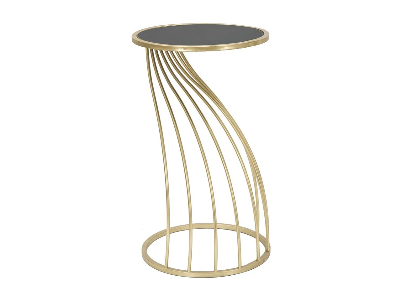 Table d'Appoint Design "Flush" 60cm Noir & Or